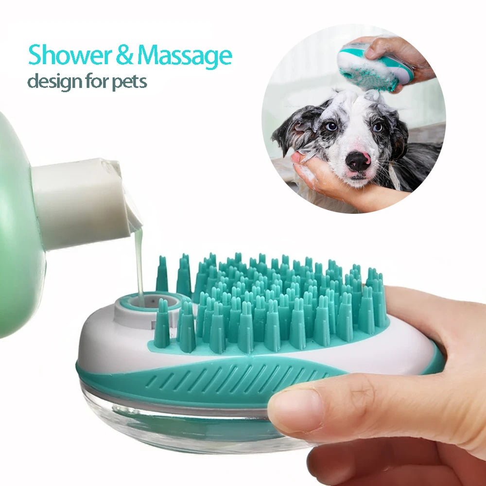 Brosse de bain en silicone souple pour chiens