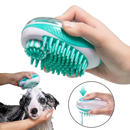 Brosse de bain en silicone souple pour chiens