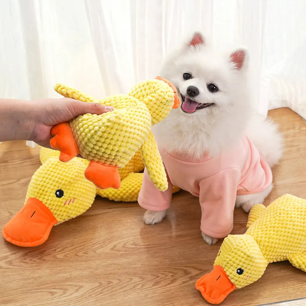 Jouets sonores de canard calmant pour chiens, jouet en peluche pour animaux de compagnie, jouet à mâcher pour chiens