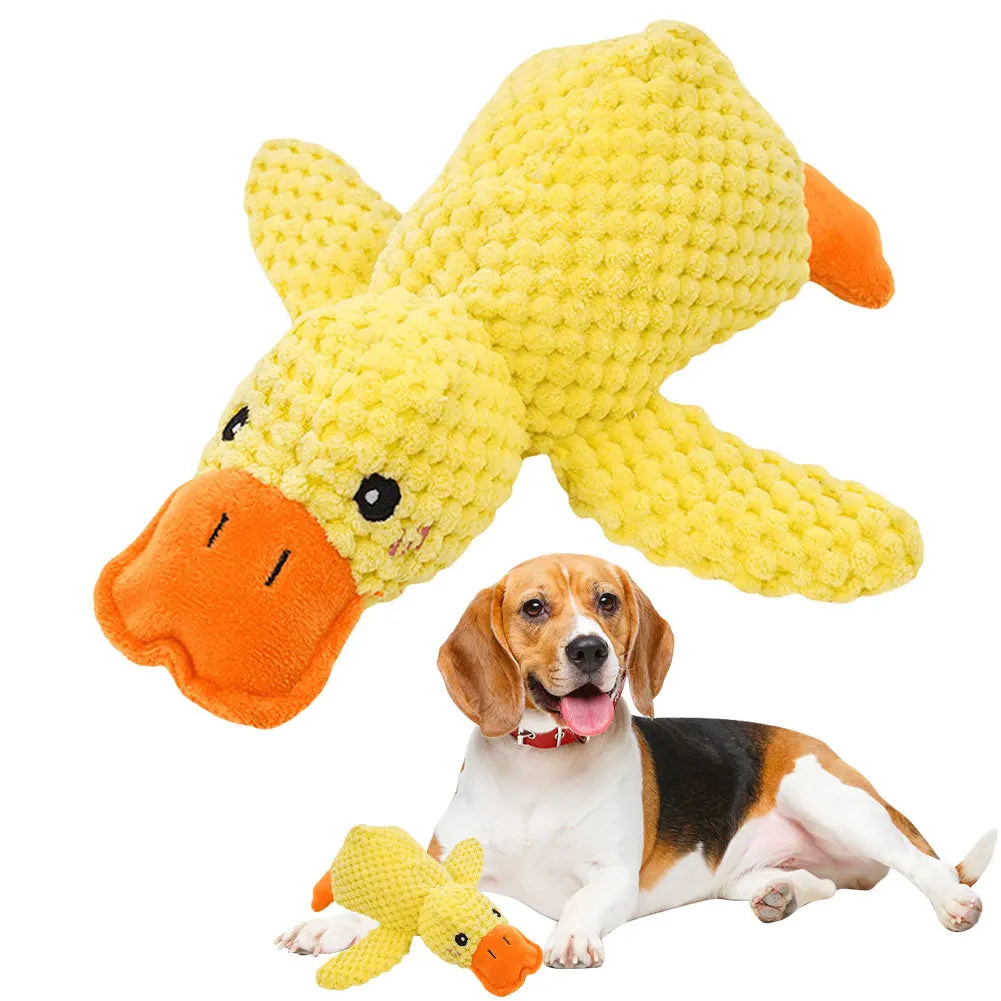 Jouets sonores de canard calmant pour chiens, jouet en peluche pour animaux de compagnie, jouet à mâcher pour chiens