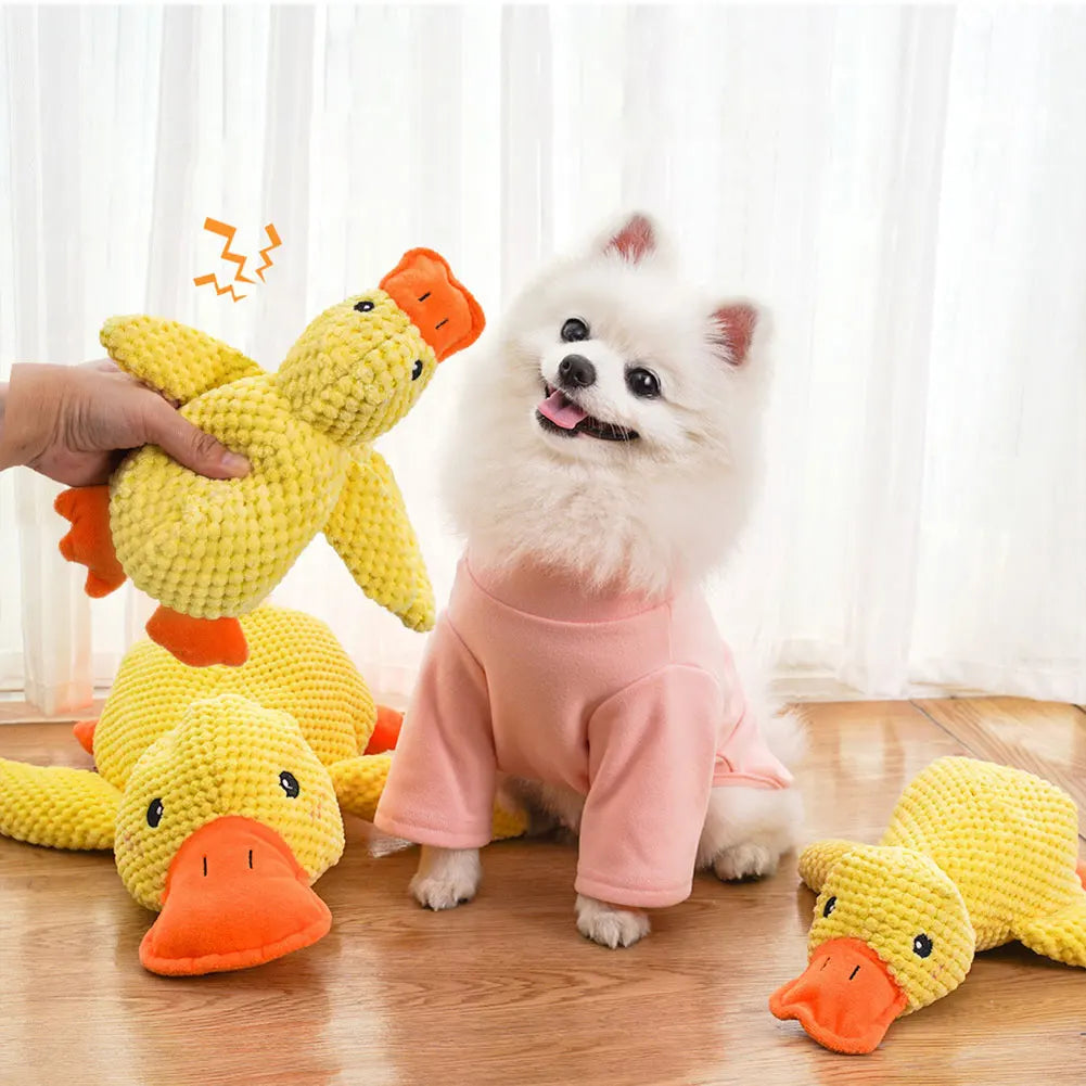 Jouets sonores de canard calmant pour chiens, jouet en peluche pour animaux de compagnie, jouet à mâcher pour chiens