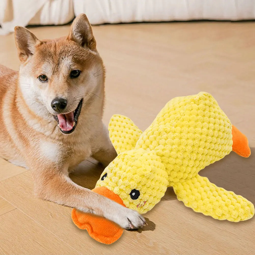 Jouets sonores de canard calmant pour chiens, jouet en peluche pour animaux de compagnie, jouet à mâcher pour chiens